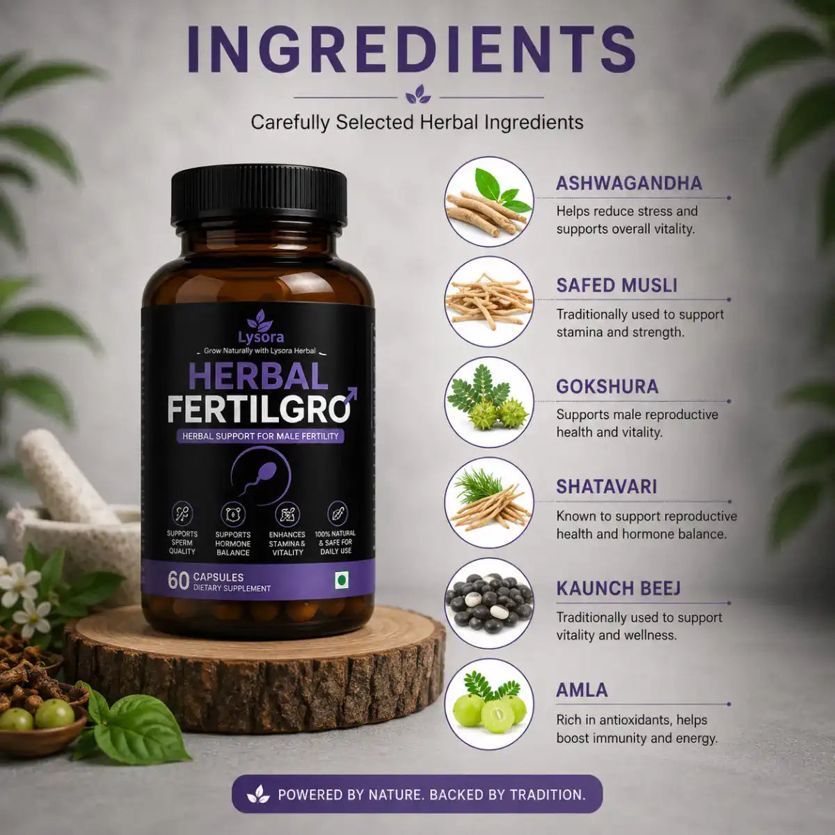 Herbal FertilGro | 100% Ayurvedic Men's Reproductive Wellness & Vitality Support