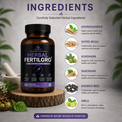 Herbal FertilGro | 100% Ayurvedic Men's Reproductive Wellness & Vitality Support